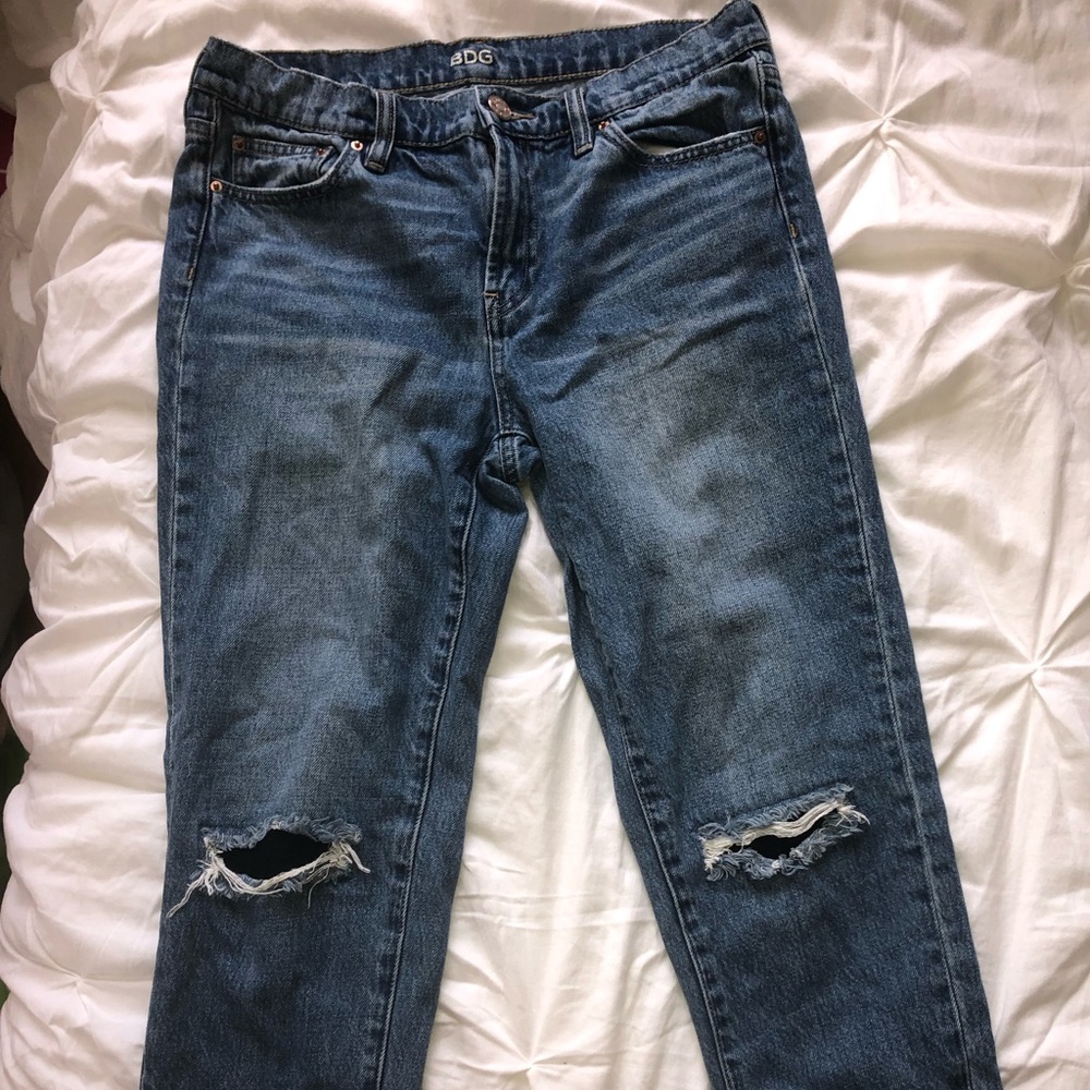 BDG Easy Rider Grazer blue denim jeans distressed size 27W